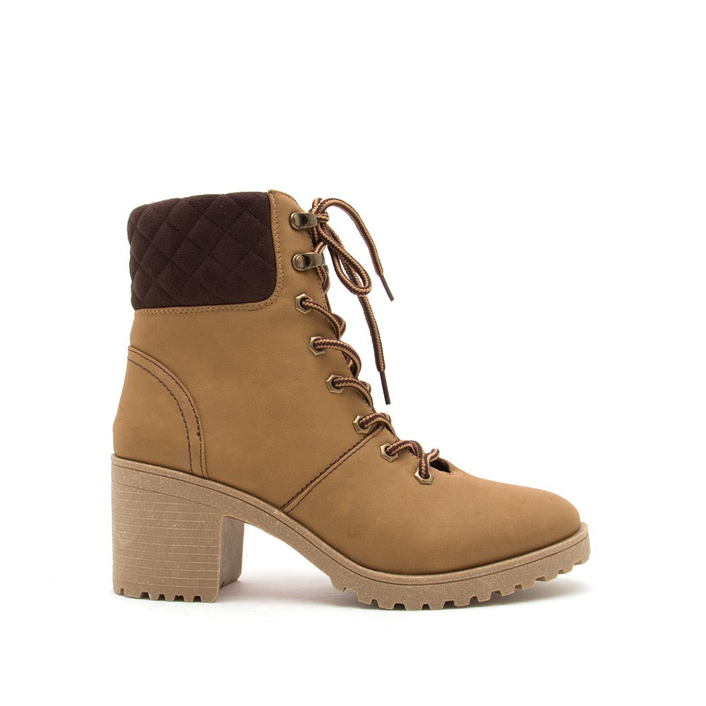 tan tie up booties