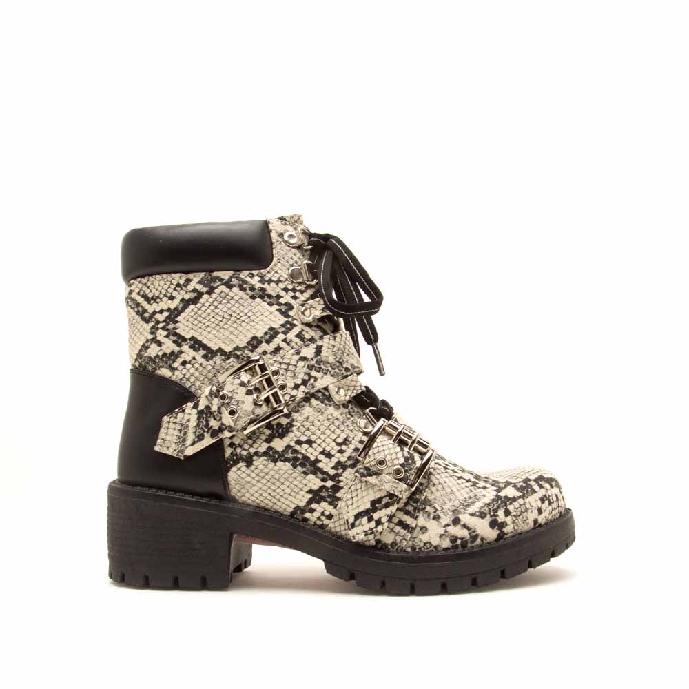 snake lace up boots