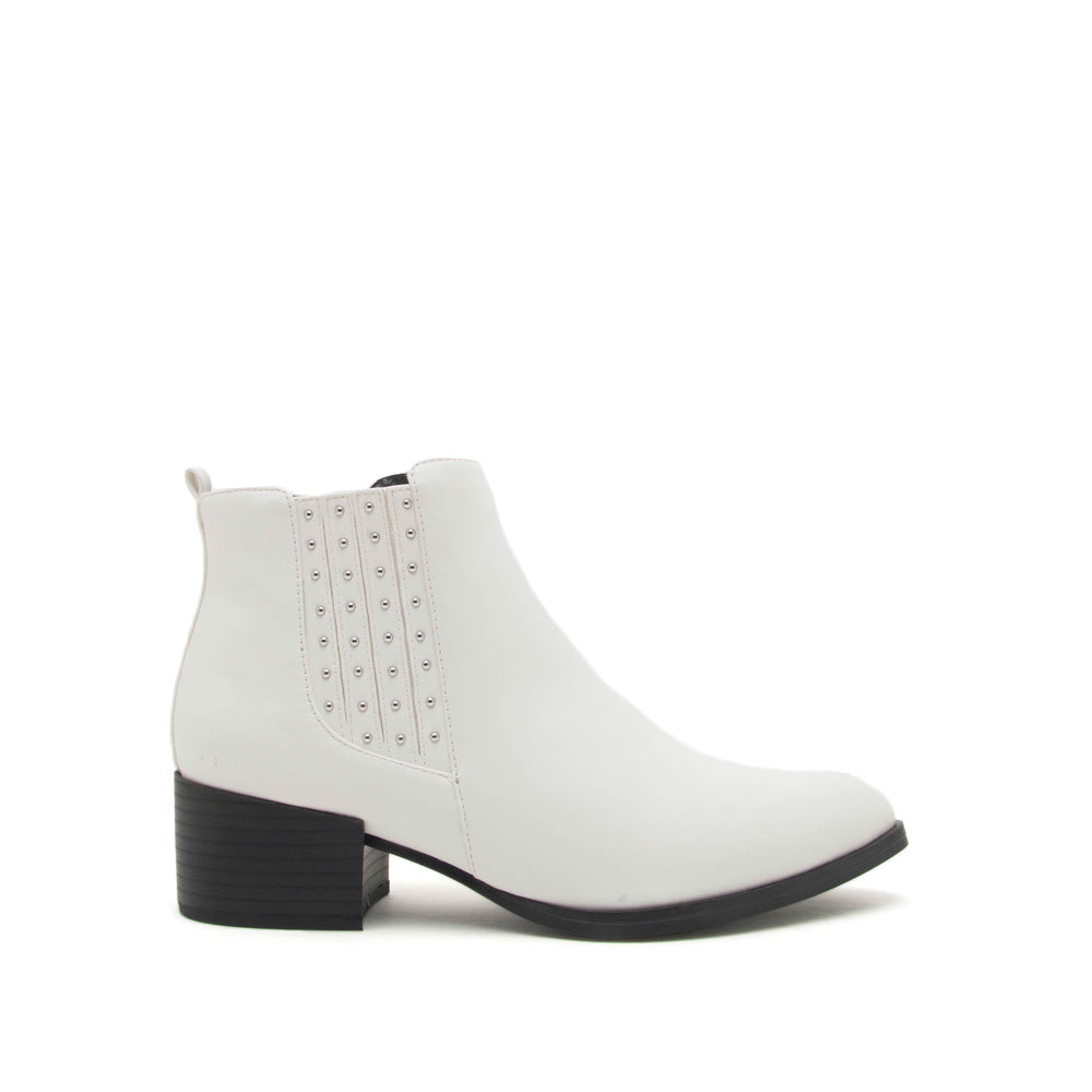 qupid white studded booties