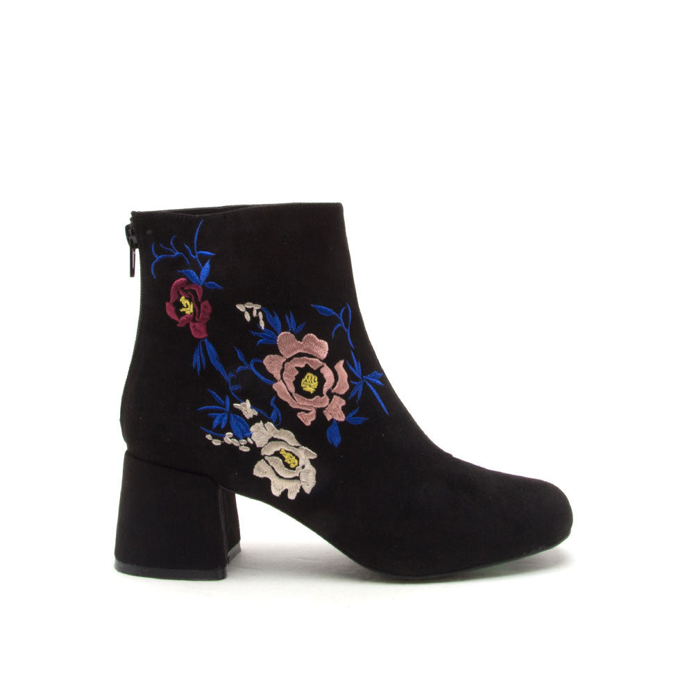 embroidered bootie