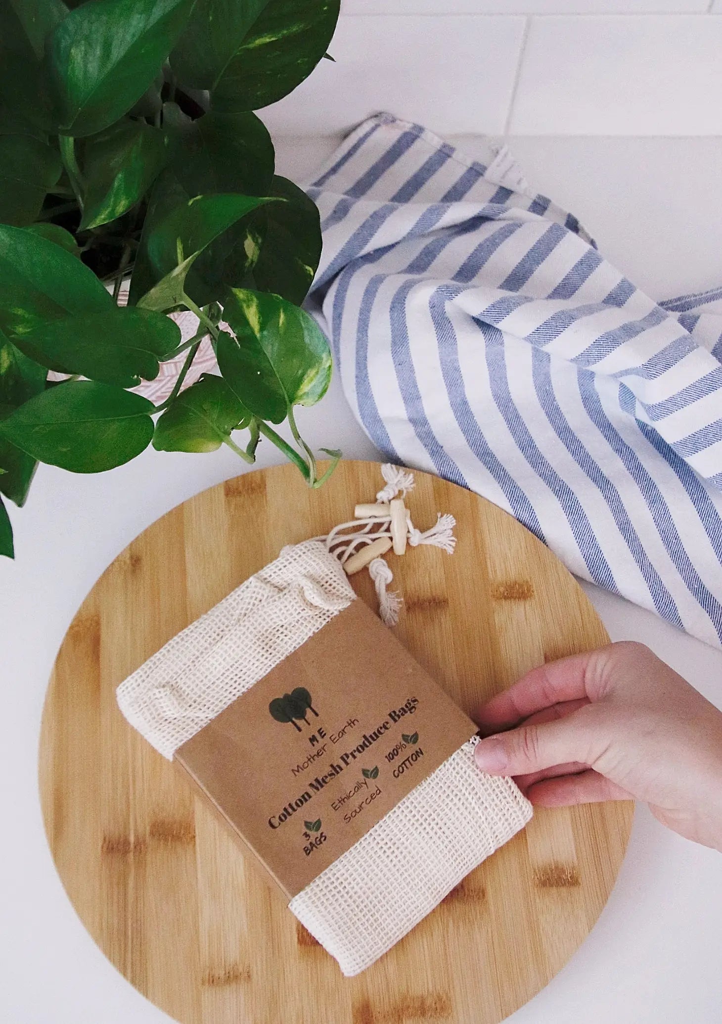 Eco-Friendly Cotton Mesh Produce Bags- 3 Pack