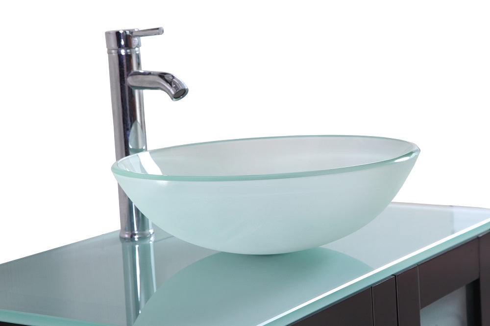 Jessica 30 Inch Espresso Bathroom Vanity W Glass Sink Bowl