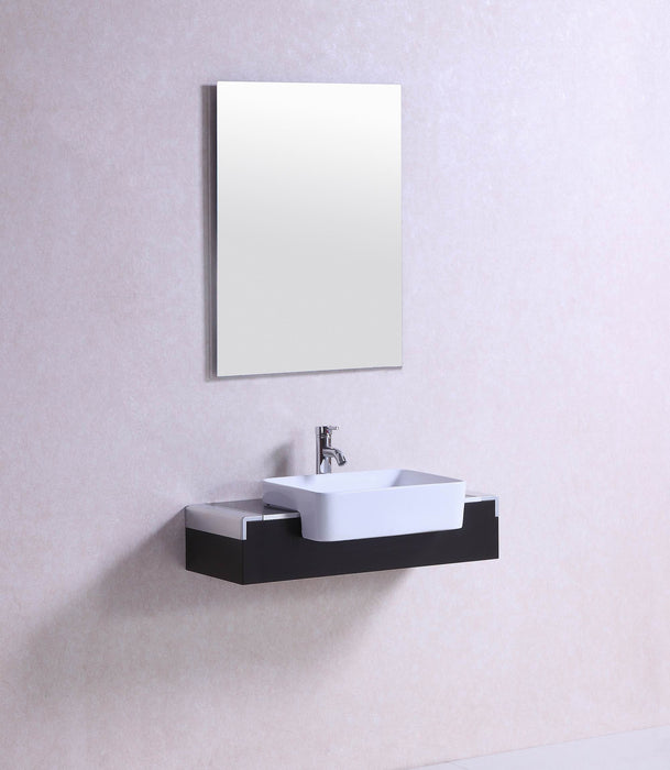 Skyler 32 Inch Modern Wall Mounted Espresso Bathroom Vanity W Vessel Sink