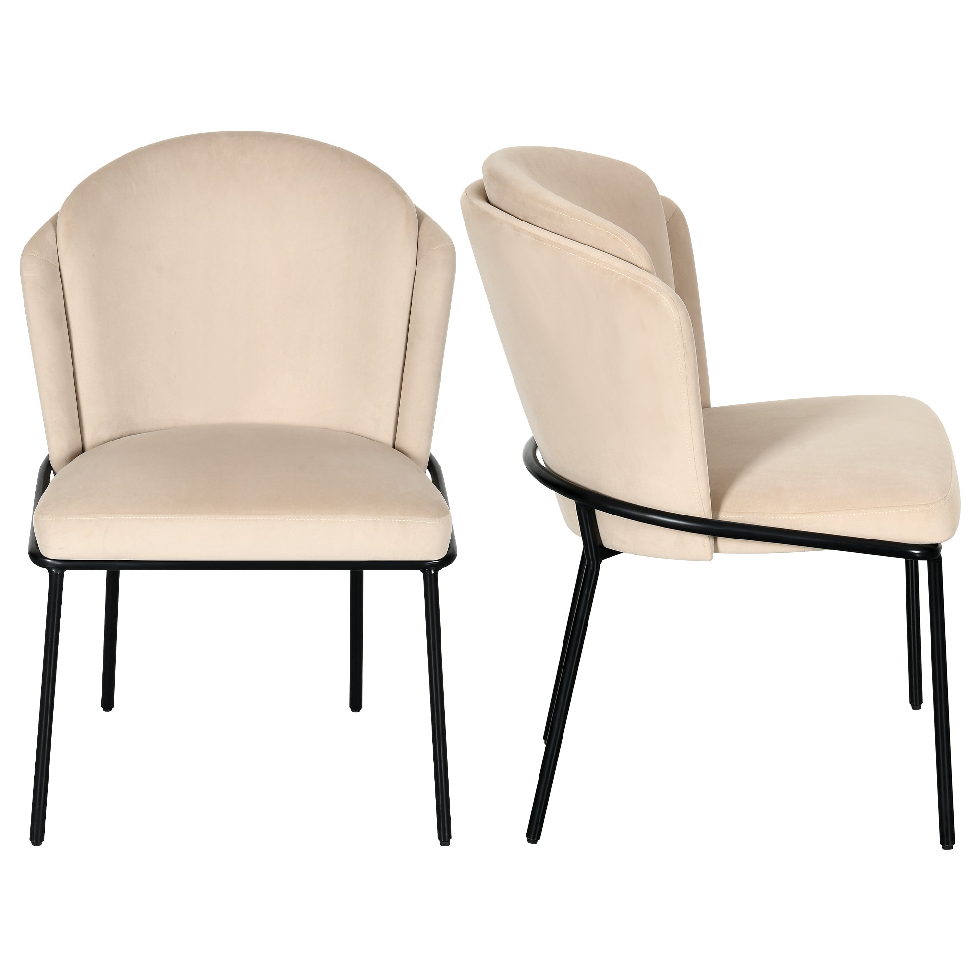 Émilie Italian Velvet Upholstered Dining Chair with Stainless Legs
