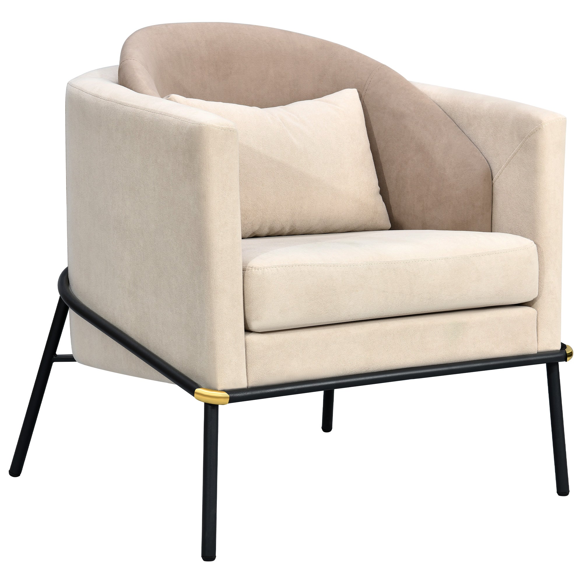 Émilie Modern Minimalist Large Lounge Chair with Upholstered Dual-Layer Backrest and Reversible Headrest