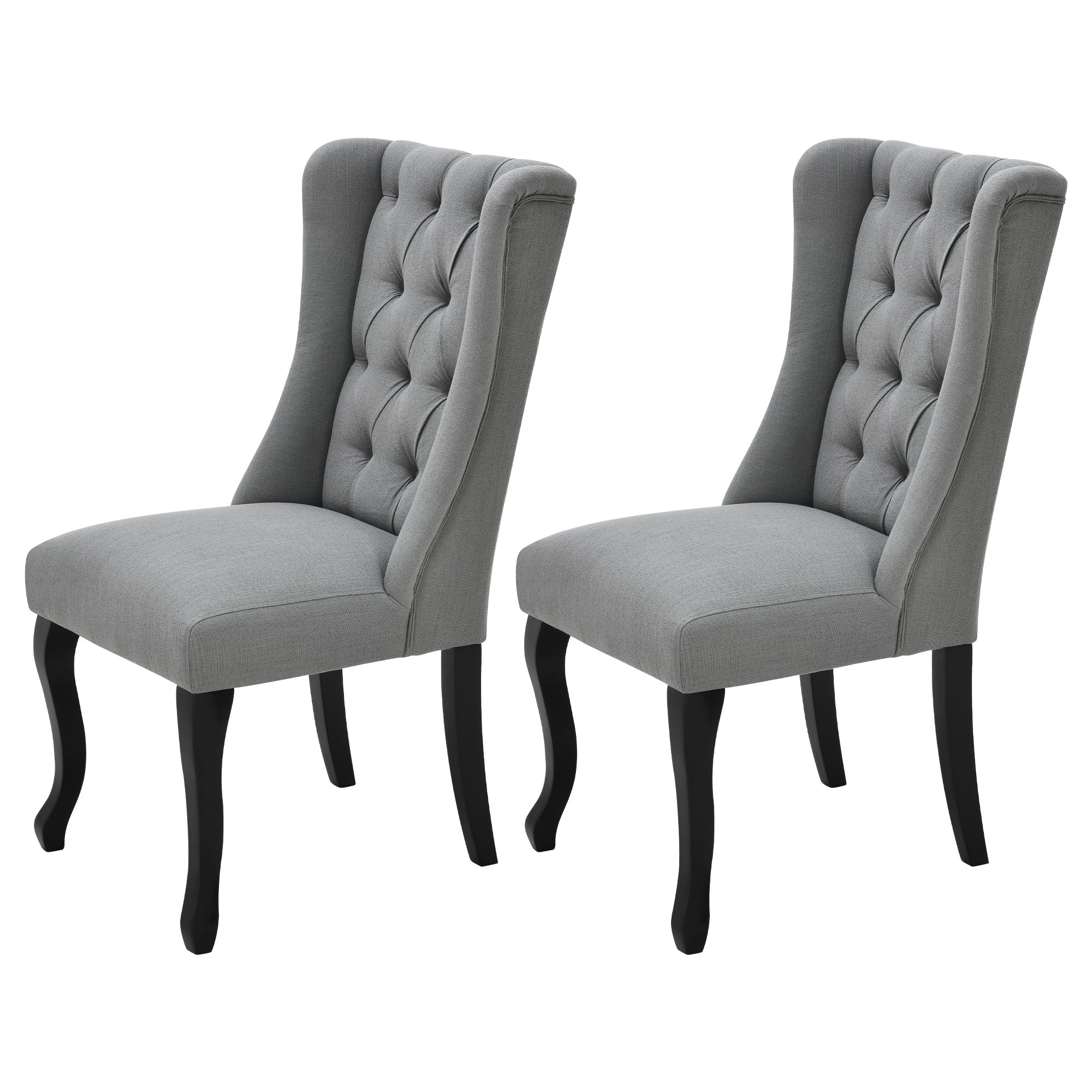 Émilie Upholstered Dining Chairs Set of 2, Light Grey/Dark Grey/Blue/Beige