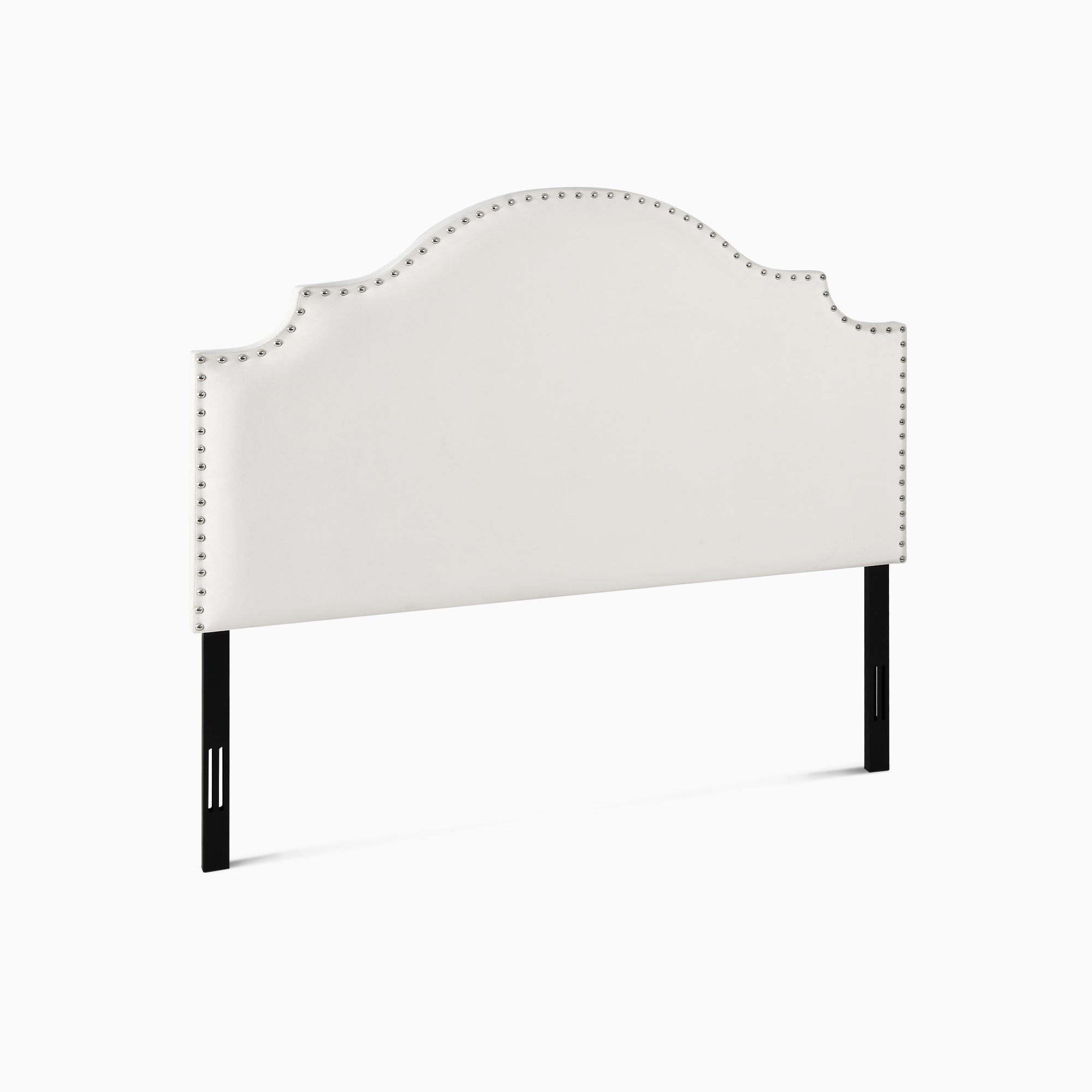 Émilie 63" Adjustable Queen size Velvet Headboard with Nailhead Trim, Beige