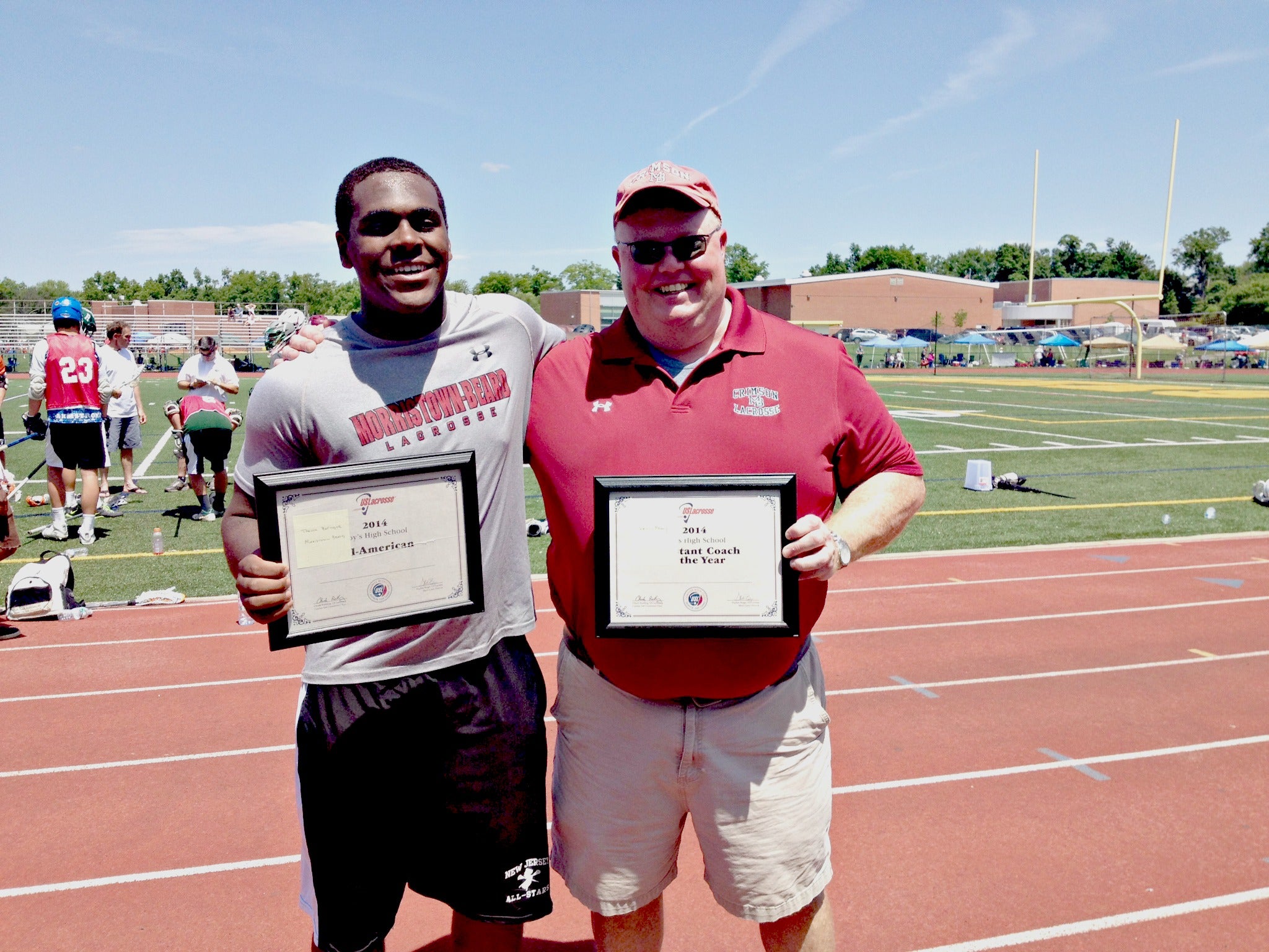 Coach Kevin Meany and Lacrosse Player Trevor Baptiste