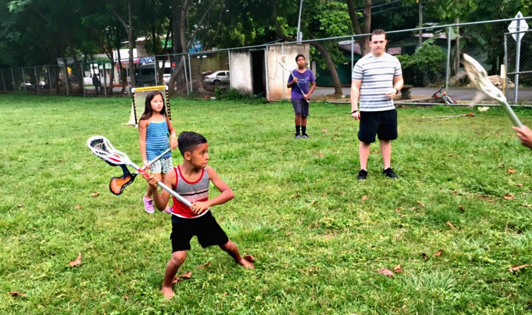 Kids playing lacrosse at Lacrosse the Nations afterschool program