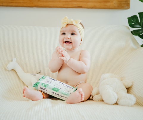 Happy baby who is clapping