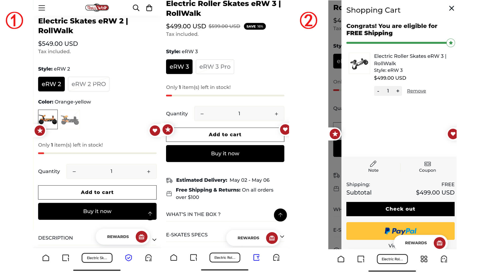 Add your favorite electric roller skate at RollWalk