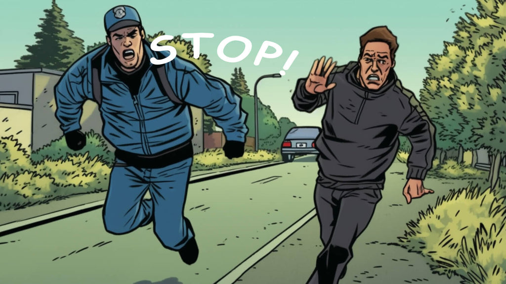 Illustration of being chased by the police