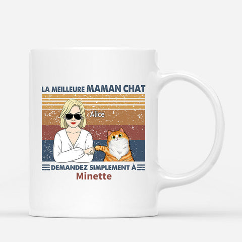 Idée cadeau nounou anniversaire avec Mug La Meilleure Maman Chat Personnalisé