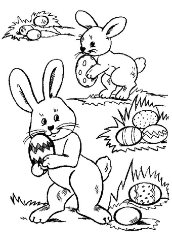 dessin lapin pour pâques
