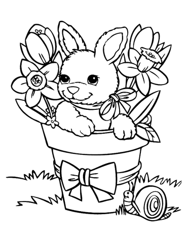 dessin du lapin pour pâques