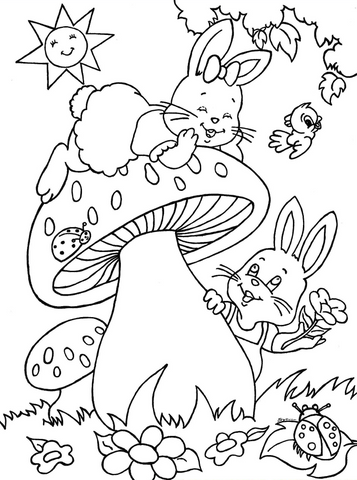 dessin de lapin de pâques
