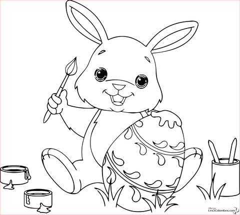 dessin du lapin pour pâques