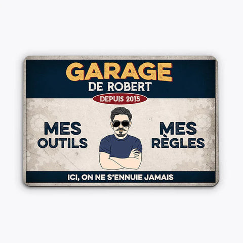 Plaque Garage de Papi Papa Personnalisée