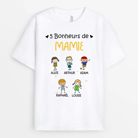 Idées cadeaux de remerciement T-shirt Bonheurs De Mamie Maman Personnalisé[product]