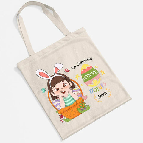 Tote Bag Le Chercheur Officiel D'œufs Personnalisé