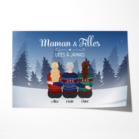 Offrir un bricolage fête des mères facile avec Poster Maman Et Filles Personnalisé[product]