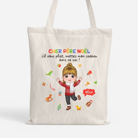 Cadeau d'anniversaire pour enfant 10 ans Tote Bag Cher Père Noël Personnalisé