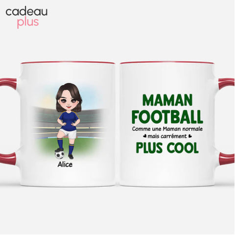Mug Mama Football Personnalisé Blanc