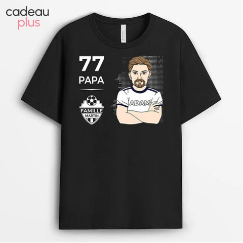 T-shirt Papa Papi meilleur footballer famille