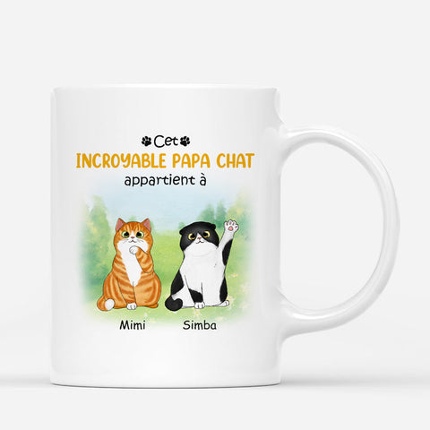 cadeau pour ceux qui ne veulent rien Mug Cet Incroyable Papa Chat Appartient À Personnalisé[produit]