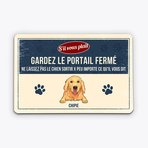 cadeau pour ceux qui ne veulent rien Plaque Gardez La Porte Fermée Personnalisée[produit]