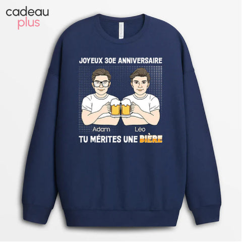 biere cadeau tee shirt joyeuse anniversaire homme