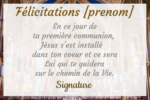texte de félicitation première communion catholique