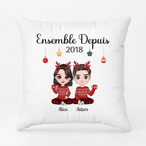 cadeaux amoureux pour homme Coussin Ensemble Depuis Noël Personnalisé