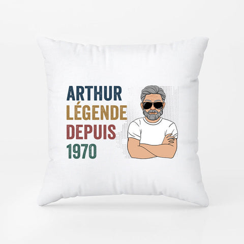 bonne idée cadeau enterrement de vie de garcon de Coussin Homme Cool Légende Depuis Personnalisé