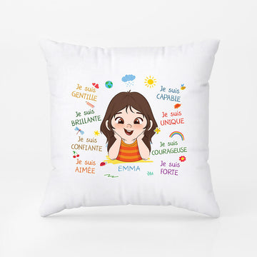 Cadeau anniversaire enfant 7 ans Coussin Je Suis Comme Je Suis Personnalisé