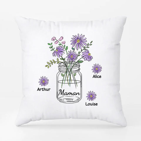 Coussin Mamie Maman Fleurs Personnalisé