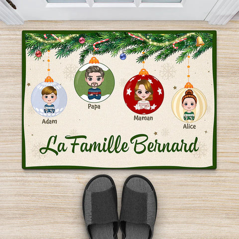 Paillasson Noel Famille Personnalisable