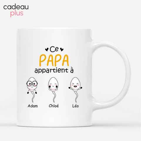 Mug cet papa appartient à personnalisé