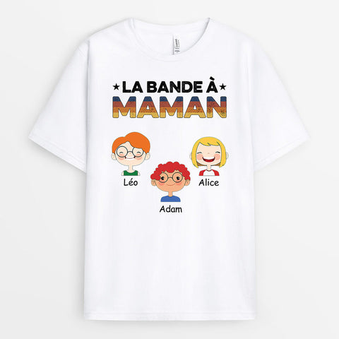 Fete des meres T-shirt La Bande à Mamie Maman Clair Personnalisé