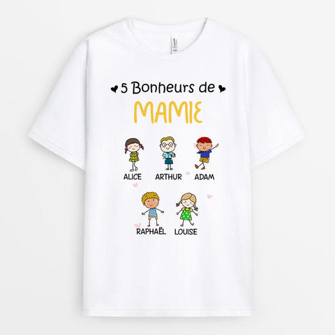 Fete des meres T-shirt Bonheurs De Mamie Maman Personnalisé[product]