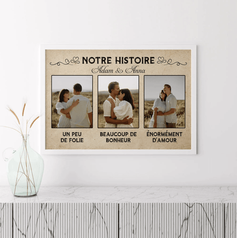 idée cadeau 1 an couple homme poster personnalisé