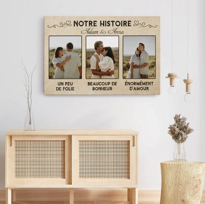 idée cadeau 1 an de mariage toile