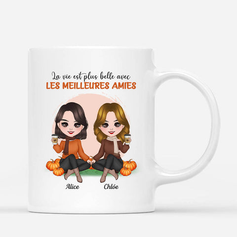 Cadeau pour les 18 ans de sa meilleure amie Mug La Vie Est Plus Belle Avec Les Meilleurs Amis Personnalisé