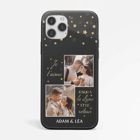 Coque de Téléphone iPhone 14 Je T'Aime Jusqu'À La Lune et Le Retour Personnalisée