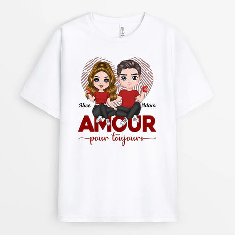 T-shirt Amour Pour Toujours Personnalisé