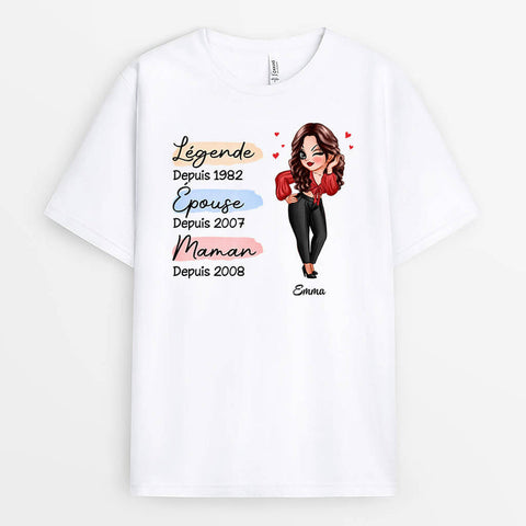 T-shirt Légende Femme Stylée Personnalisé est une bonne idée de cadeau anniversaire de rencontre pour femme