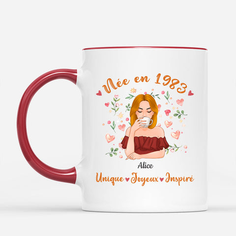 idée cadeau femme  anniversaire 40 ans de Mug Née En … Personnalisé