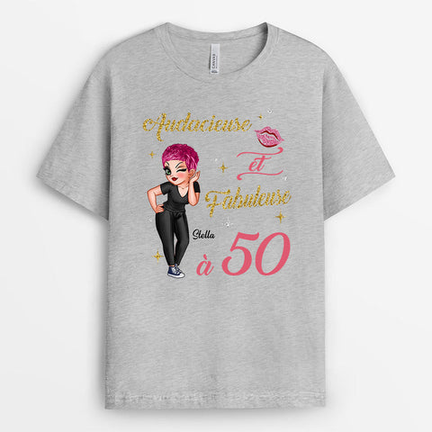 idée cadeau femme anniversaire 40 ans de T-shirt Audacieuse Et Fabuleuse Personnalisé