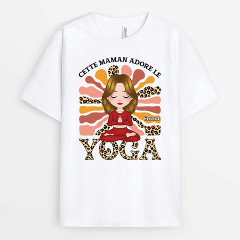 idée cadeau anniversaire femme 40 ans T-shirt Cette Maman Adore Le Yoga Personnalisé