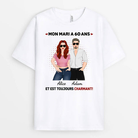 idée cadeau anniversaire femme 40 ans pratique de T-shirt Ma Femme A … Ans Et Est Toujours Sexy Personnalisé